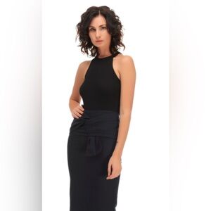 ZARA Basic Black Tie Front Straight Pencil Skirt New NWT Sexy Classic Career M
